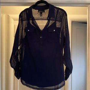 Sheer Blouse with Cami Set